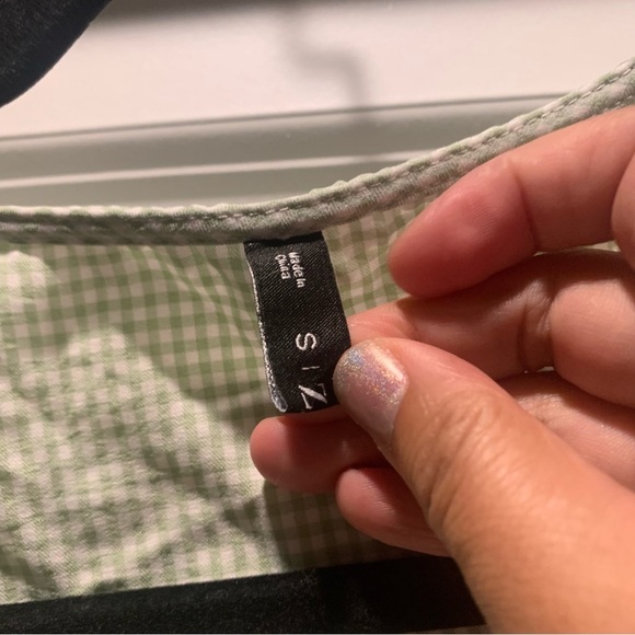 Gingham tie cropped shirt by zaful size 4 - Picture 3 of 6